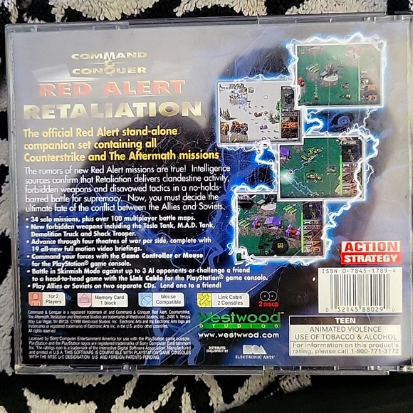 Command & conquer red alert retaliation Playstation 1 game mint condition - Picture 7 of 12